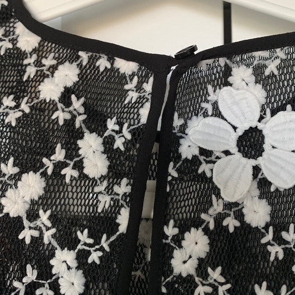 Micheal Kors Embroidered Black and White Floral Dress - Picture 10 of 12